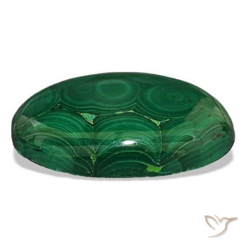 40,20 ctw natürlicher grüner Malachit, Oval Schliff, Lichtundurchlässig