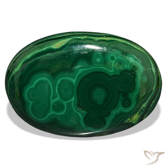 39,63 ctw natürlicher grüner Malachit, Oval Schliff, Lichtundurchlässig