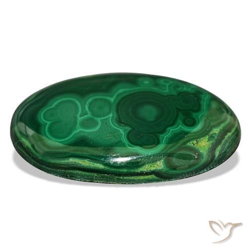 39,63 ctw natürlicher grüner Malachit, Oval Schliff, Lichtundurchlässig
