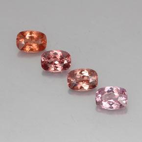 4,57 ct natürliche mehrfarbiger Malaya-Granat-Edelsteine, Kissenschliff, VVS-VS