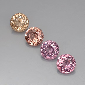 3,80 ct natürliche mehrfarbiger Malaya-Granat-Edelsteine, Rundschliff, VVS-VS