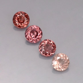 3,36 ct natürliche Mehrfarbig Malaya-Granat-Edelsteine, Rund Schliff, VVS-VS