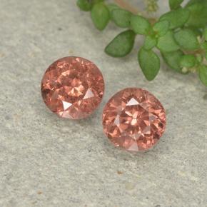 1.24 ct natürliche rosa-orange Malaya-Granat-Edelsteine, Rund Schliff, VS