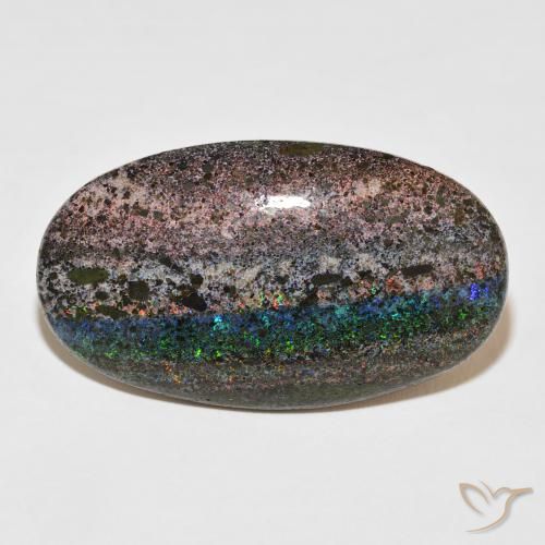 47.65ct Natürlicher Mehrfarbig Matrix Opal, Oval, Lichtundurchlässig