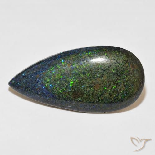 31.16ct Natürlicher Mehrfarbig Matrix Opal, Birnenform, Lichtundurchlässig