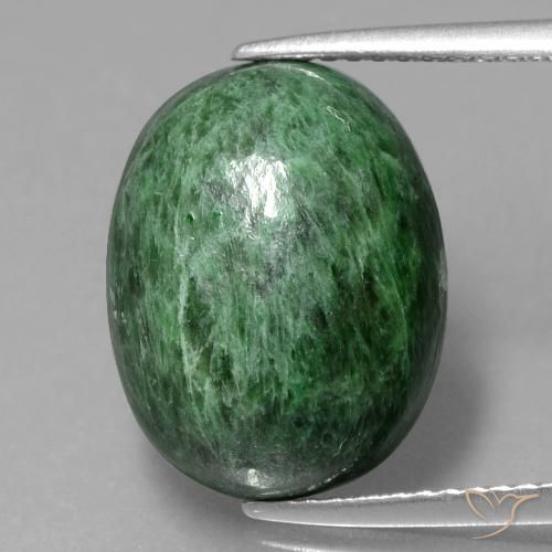 11.05ct Natürlicher tiefgrün Mawsitsit, Oval, Lichtundurchlässig