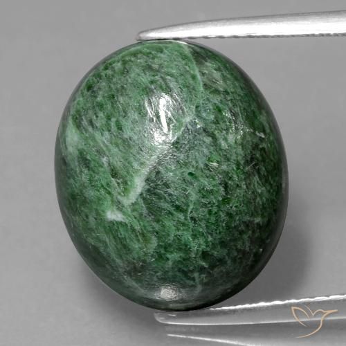 14.02ct Natürlicher Mittelgrün Mawsitsit, Oval, Lichtundurchlässig