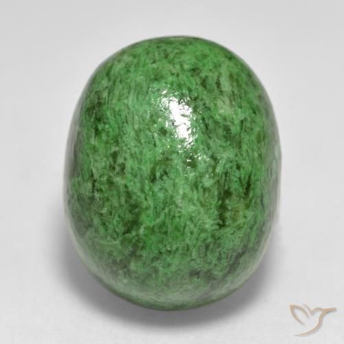 15.24ct Natürlicher dunkelgrün Mawsitsit, Oval, Lichtundurchlässig