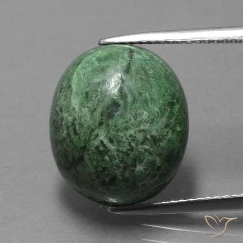 15.03ct Natürlicher Mittelgrün Mawsitsit, Oval, Lichtundurchlässig