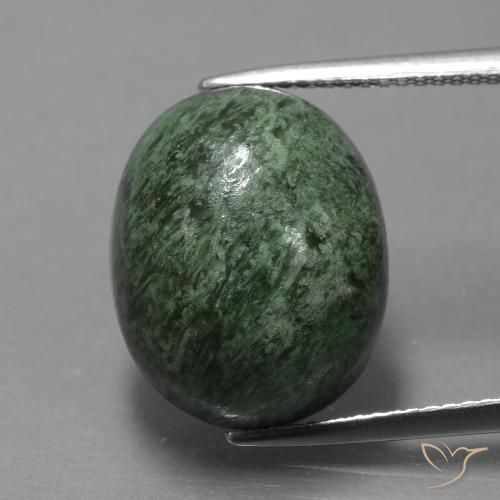 15.84ct Natürlicher Erdiges Grün Mawsitsit, Oval, Lichtundurchlässig
