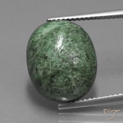 13.71ct Natürlicher Erdiges Grün Mawsitsit, Oval, Lichtundurchlässig