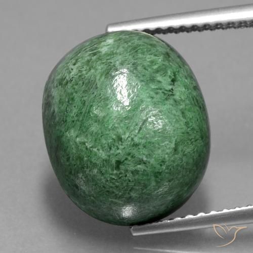 11.99ct Natürlicher Mittelgrün Mawsitsit, Oval, Lichtundurchlässig