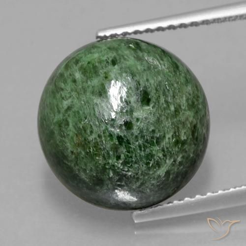 9.28ct Natürlicher dunkelgrün Mawsitsit, Runden, Lichtundurchlässig