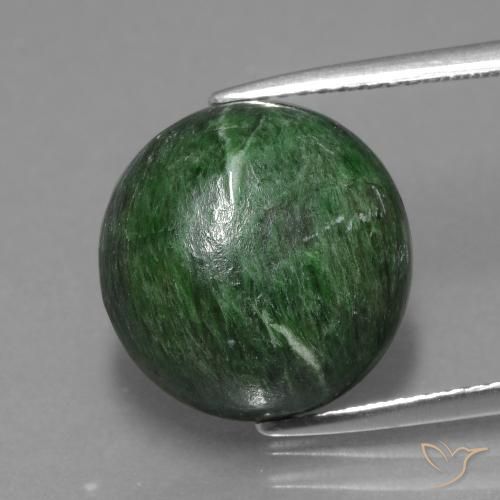 12.01ct Natürlicher tiefgrün Mawsitsit, Runden, Lichtundurchlässig