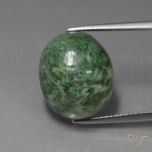 14.41ct Natürlicher Mittelgrün Mawsitsit, Oval, Lichtundurchlässig