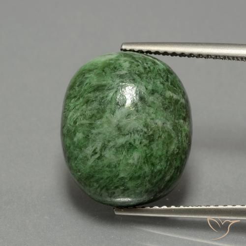 12.65ct Natürlicher Mittelgrün Mawsitsit, Oval, Lichtundurchlässig