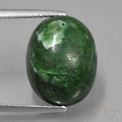 10.52ct Natürlicher tiefgrün Mawsitsit, Oval, Lichtundurchlässig