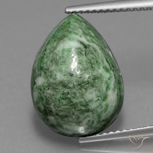 12.27ct Natürlicher Salbeigrün Mawsitsit, Birnenform, Lichtundurchlässig