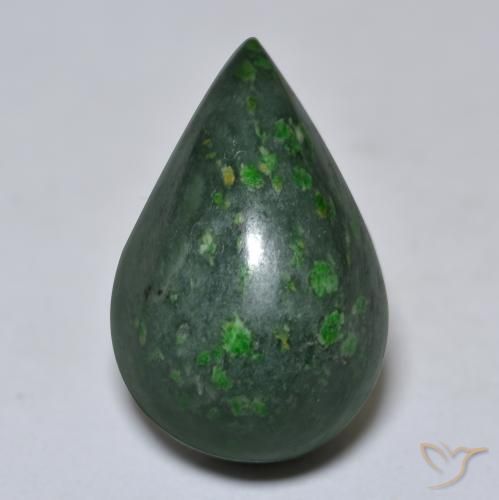 9.96ct Natürlicher Waldgrün Mawsitsit, Birnenform, Lichtundurchlässig