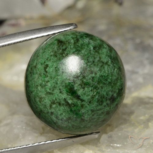 19.60ct Natürlicher tiefgrün Mawsitsit, Runden, Lichtundurchlässig