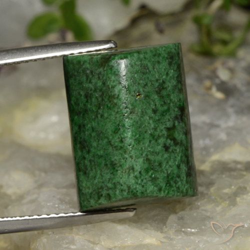 16.56ct Natürlicher tiefgrün Mawsitsit, Baguette, Lichtundurchlässig