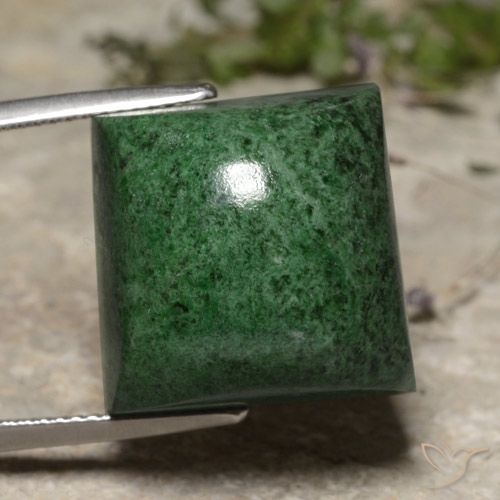40.19ct Natürlicher tiefgrün Mawsitsit, Quadrat, Lichtundurchlässig