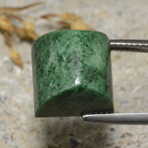 17.43ct Natürlicher dunkelgrün Mawsitsit, Quadrat, Lichtundurchlässig