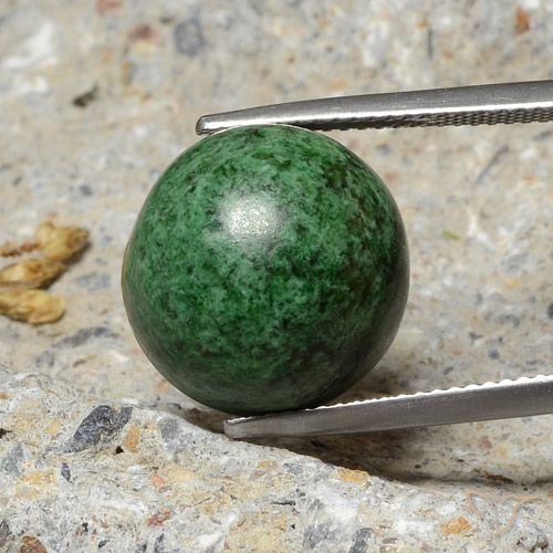 18.17ct Natürlicher tiefgrün Mawsitsit, Runden, Lichtundurchlässig