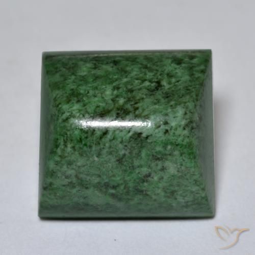 19.98ct Natürlicher tiefgrün Mawsitsit, Quadrat, Lichtundurchlässig