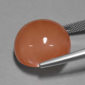 25,39 ctw natürlicher orangefarbener Mondstein, Rundschliff, Lichtundurchlässig