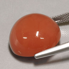 20,38 ctw natürlicher orangefarbener Mondstein, Transparent, Transparent / Lichtdurchlässig