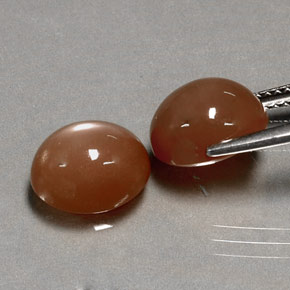  ct natürliche orangefarbener Mondstein-Edelsteine, Oval Schliff, Lichtdurchlässig