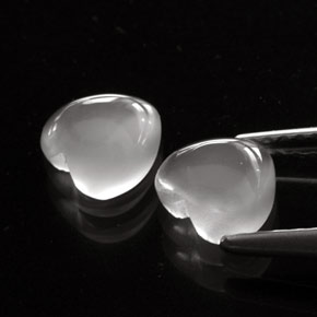  ct natürliche weißer Mondstein-Edelsteine, Herzform, Transparent