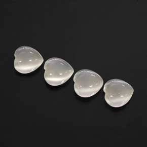  ct natürliche weißer Mondstein-Edelsteine, Transparent, Transparent / Lichtdurchlässig