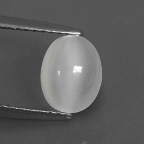 1,55 ctw natürlicher weißer Mondstein, Oval Schliff, Transparent