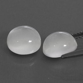  ct natürliche weißer Mondstein-Edelsteine, Transparent, Transparent / Lichtdurchlässig