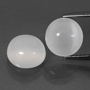  ct natürliche weißer Mondstein-Edelsteine, Transparent, Transparent / Lichtdurchlässig