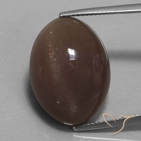 20.00ct Natürlicher Mittel braun Mondstein, Oval, Lichtundurchlässig