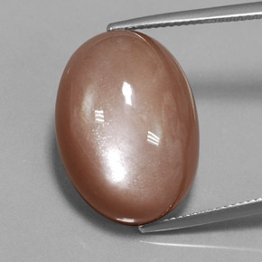 26,52 ctw natürlicher orangefarbener Mondstein, Oval Schliff, Lichtundurchlässig