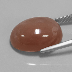 26,52 ctw natürlicher orangefarbener Mondstein, Oval Schliff, Lichtundurchlässig