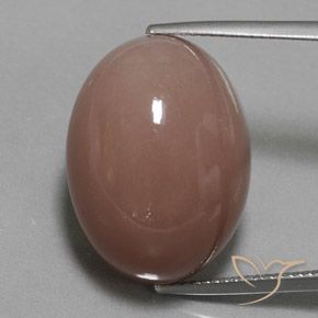 32.50ct Natürlicher rötlich-braun Mondstein, Oval, Lichtundurchlässig, Photo A