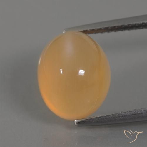 5.07ct Natürlicher Goldene Orangencreme Mondstein, Oval, Transparent