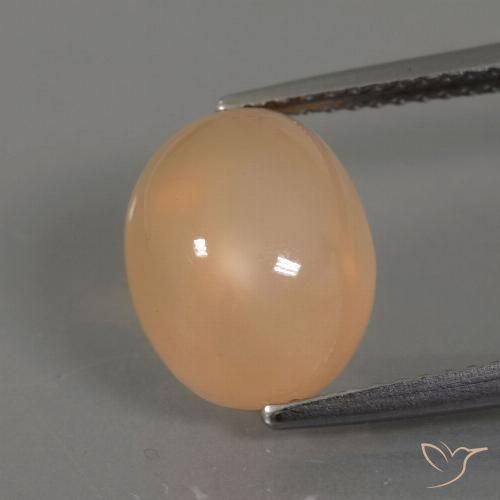4.41ct Natürlicher Mittel Orange-Gold Mondstein, Oval, Transparent