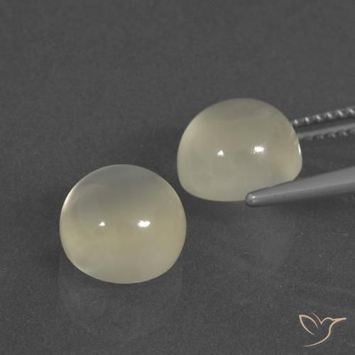 7.25 ct natürliche Warmweiß Mondstein-Edelsteine, Runden, Lichtdurchlässig