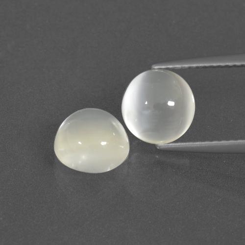 4,12 ct natürliche weißer Mondstein-Edelsteine, Rundschliff, Lichtdurchlässig