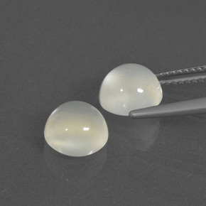 4,12 ct natürliche weißer Mondstein-Edelsteine, Rundschliff, Lichtdurchlässig