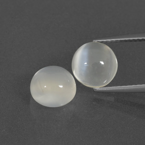4,56 ct natürliche weißer Mondstein-Edelsteine, Rundschliff, Lichtdurchlässig