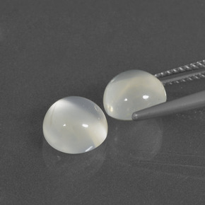 4,56 ct natürliche weißer Mondstein-Edelsteine, Rundschliff, Lichtdurchlässig