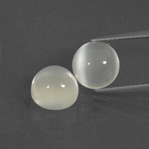 5,17 ct natürliche weißer Mondstein-Edelsteine, Rundschliff, Lichtdurchlässig