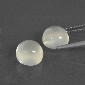 5,17 ct natürliche weißer Mondstein-Edelsteine, Rundschliff, Lichtdurchlässig
